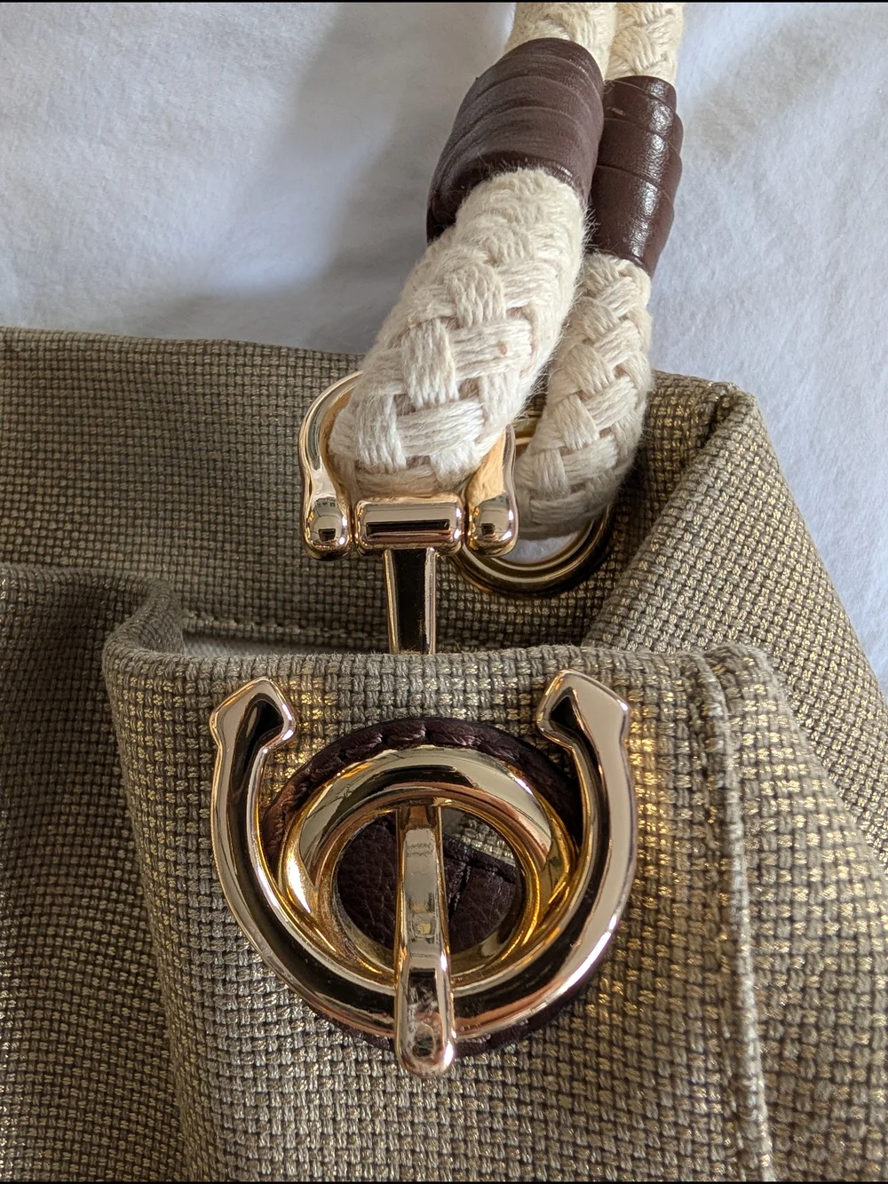Michael Kors Gold Metallic Tote with Rope Handles